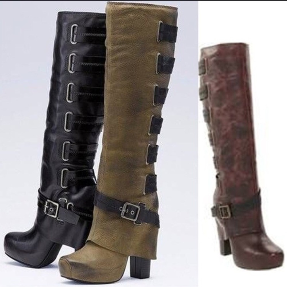 Brown over the knee boots